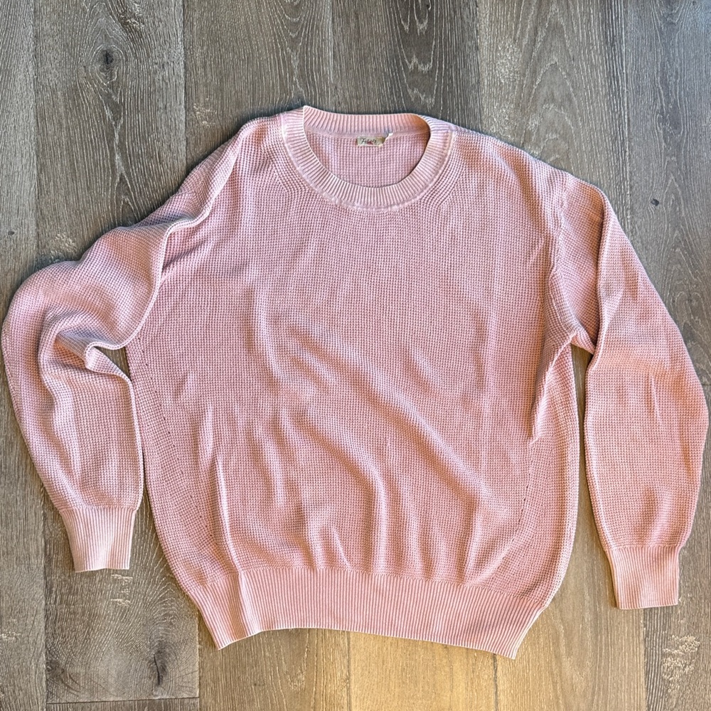 Faherty Light Pink Women's Crew Neck Sweater 0060